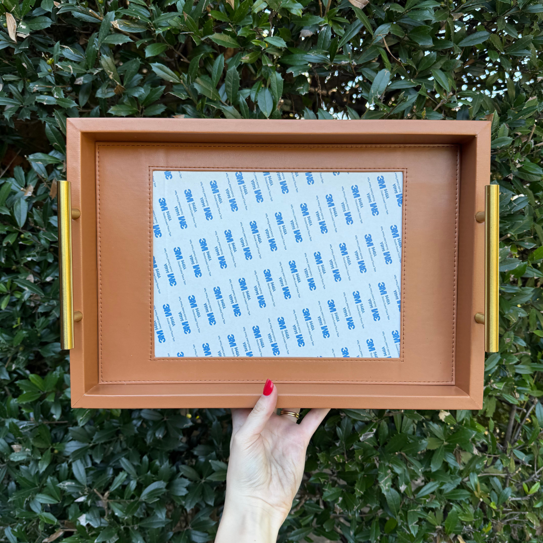 Pre-Order: Light Brown Rectangle Self-Finishing Leather Tray