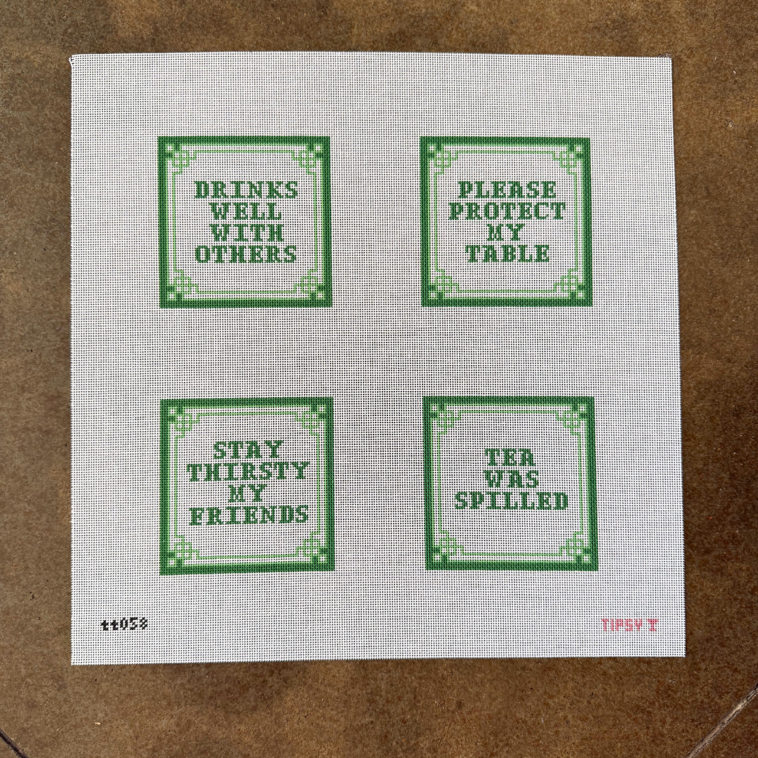 Pre-Order: Witty Coasters Needlepoint Canvas
