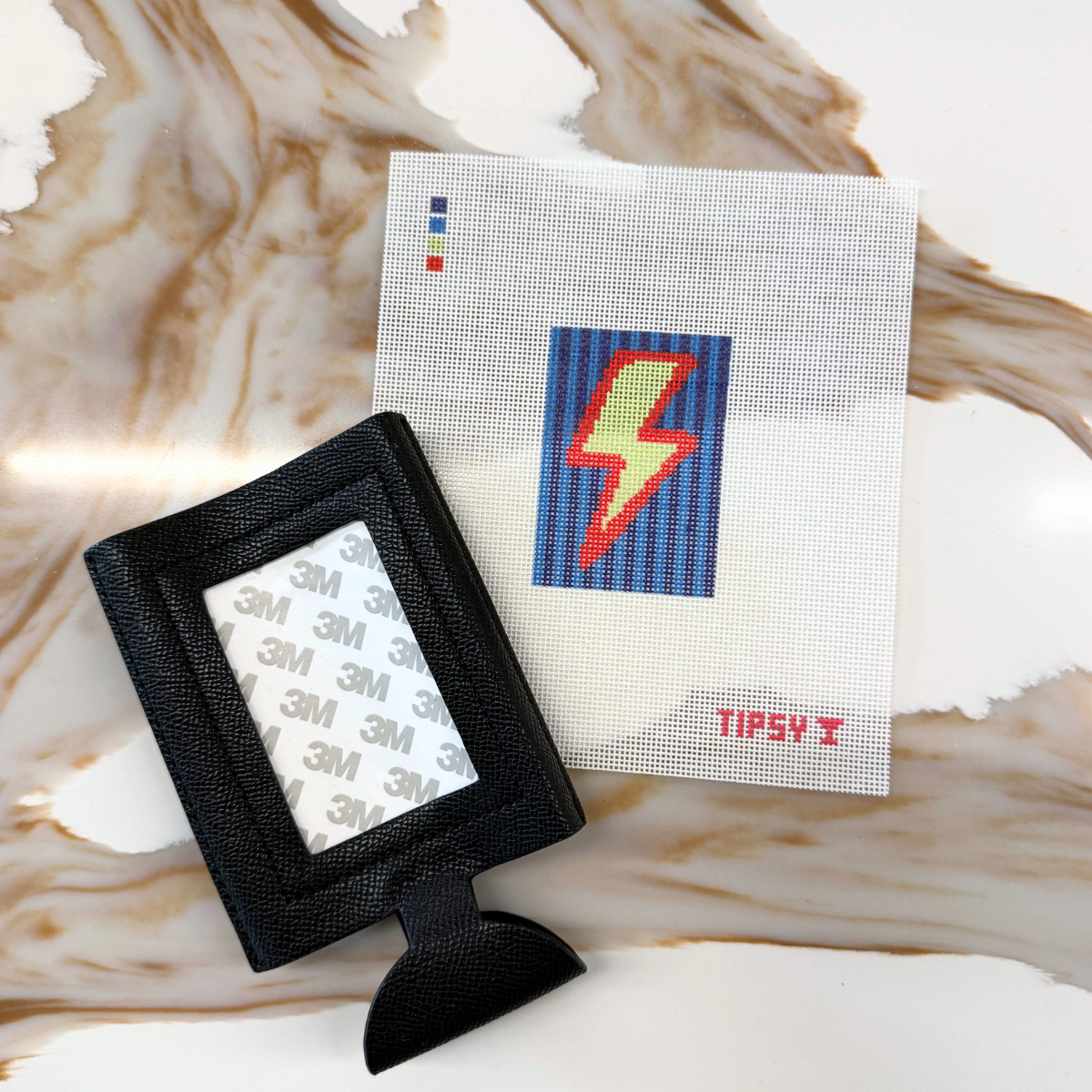 Lightning Bolt 2x3 inch Needlepoint Canvas