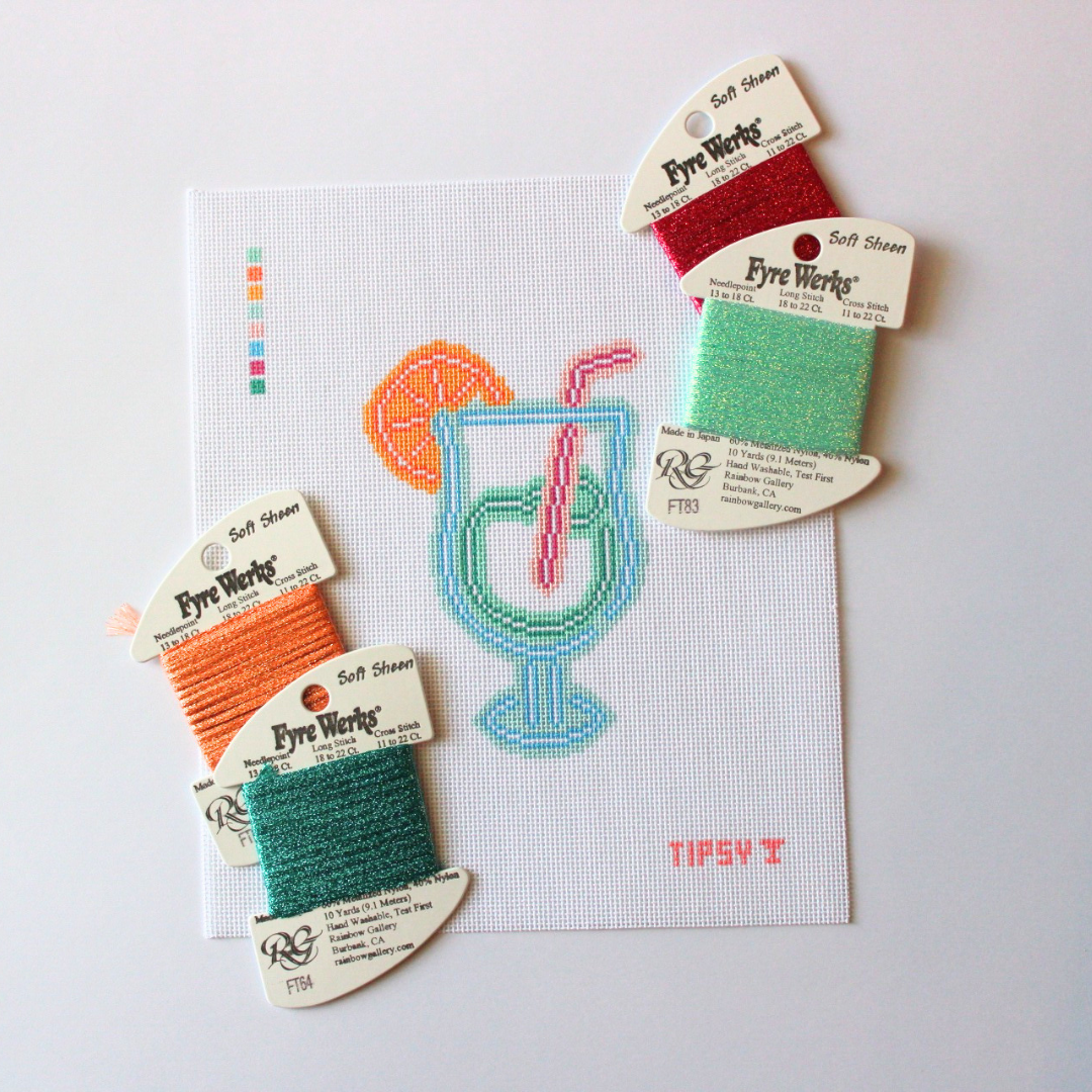 Pre-Order: Neon Cocktail Needlepoint Canvas