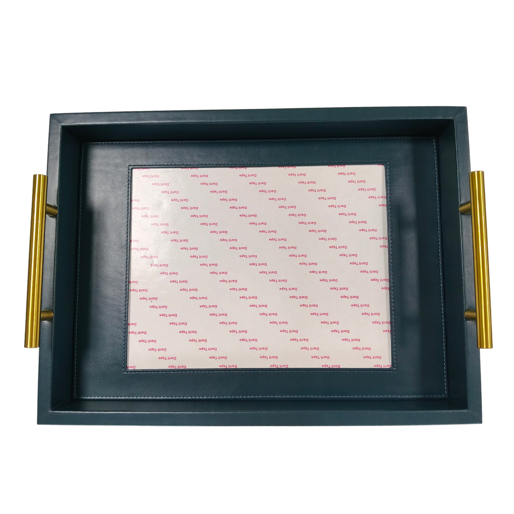 Pre-Order: Navy Rectangle Self-Finishing Leather Tray