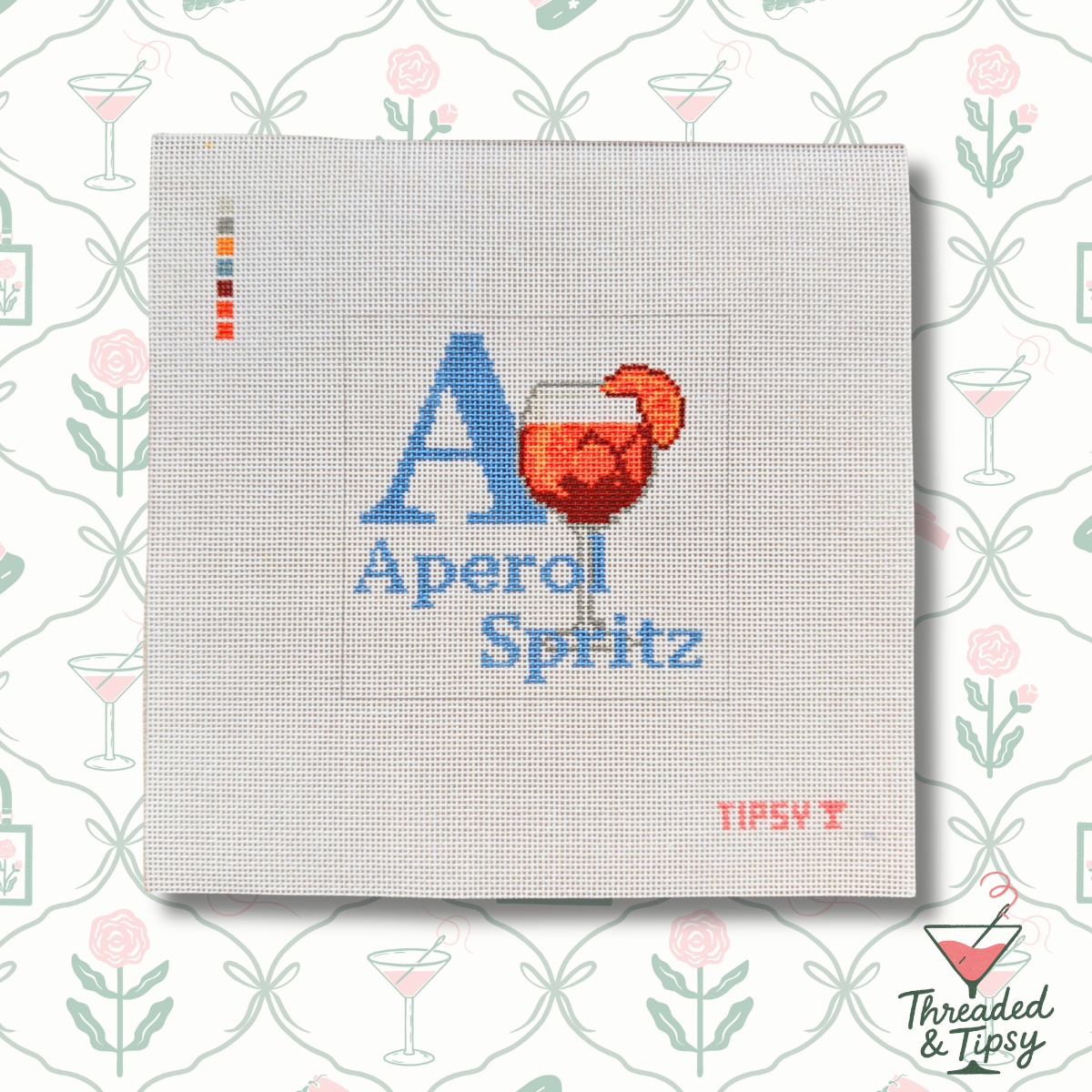 A for Aperol Spritz Needlepoint Canvas