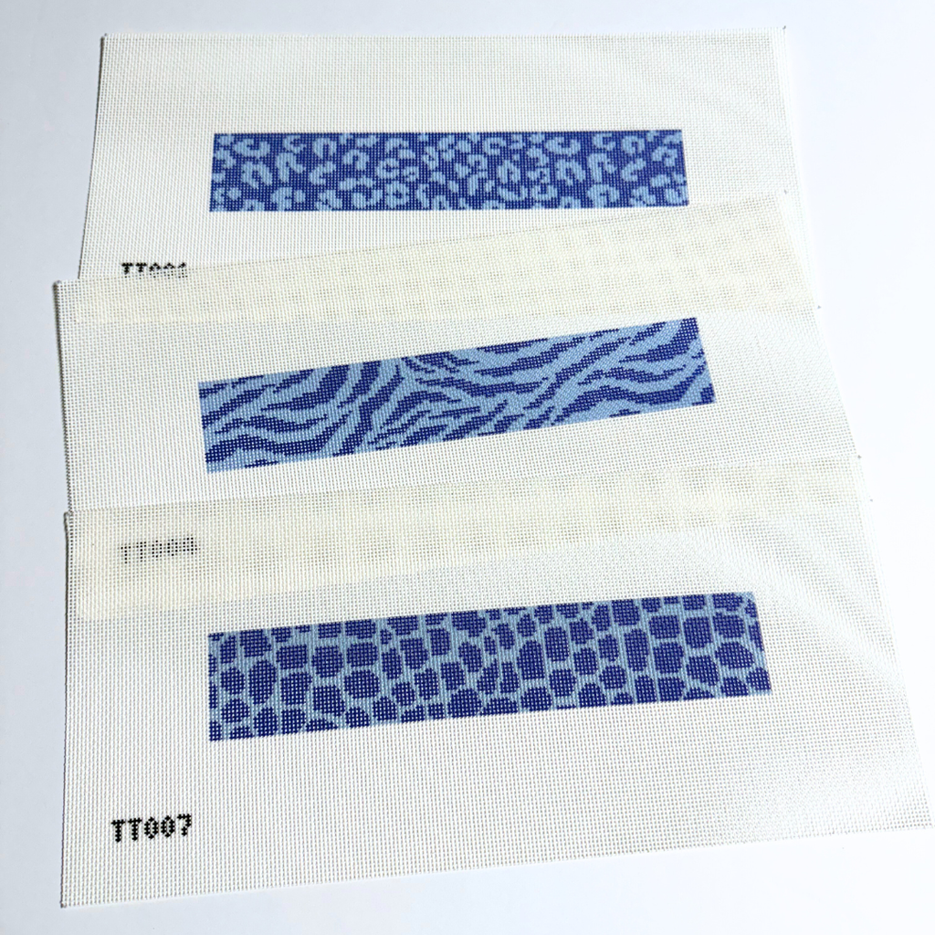 Blue Zebra Key Fob Needlepoint Canvas