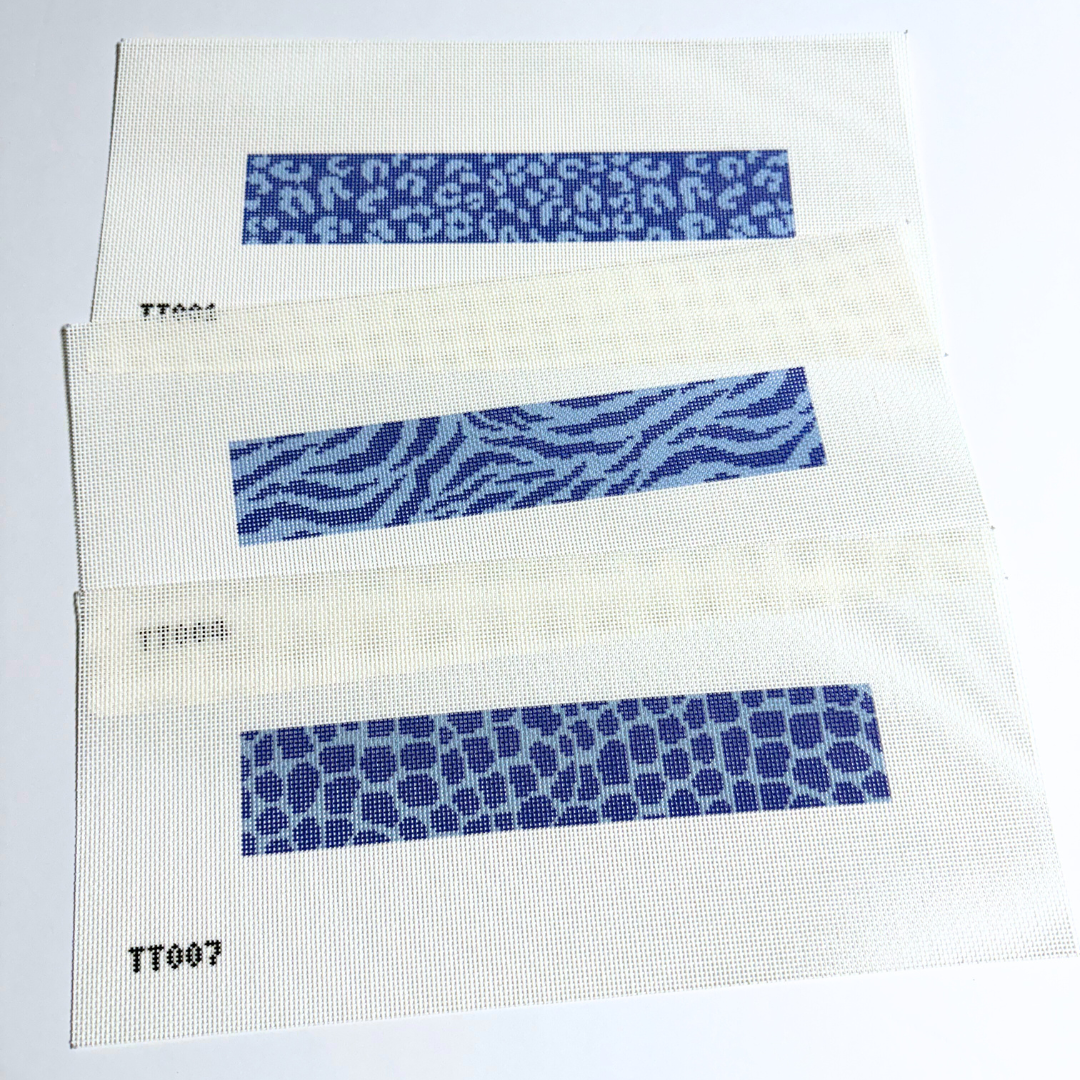 Blue Zebra Key Fob Needlepoint Canvas