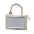 Pre-Order: Needlepoint Self-Finishing Leather Purse in Cream