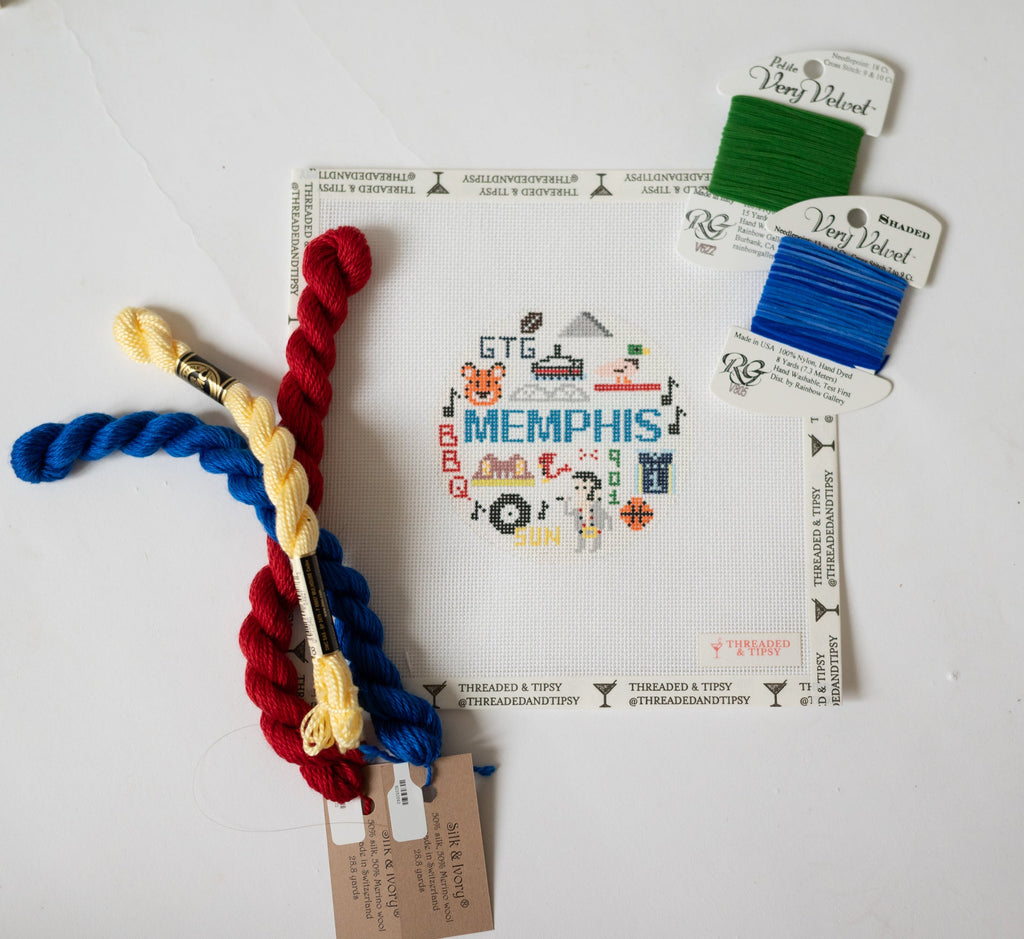 Pre-Order: Memphis Round Needlepoint Canvas