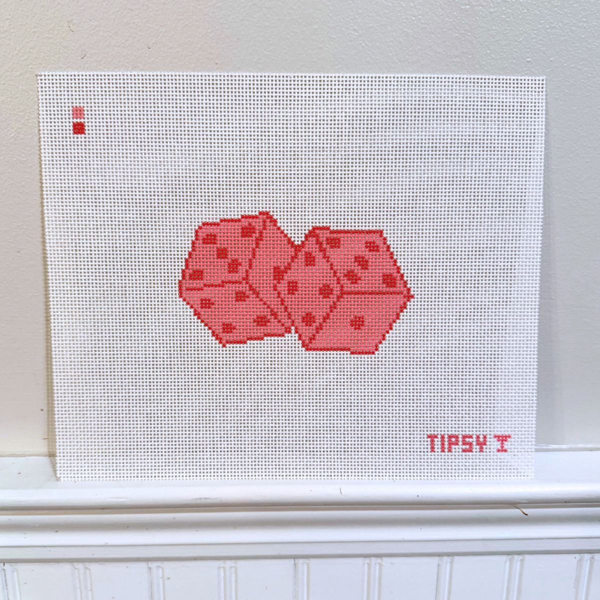 Pre-Order: Pink Dice Needlepoint Canvas