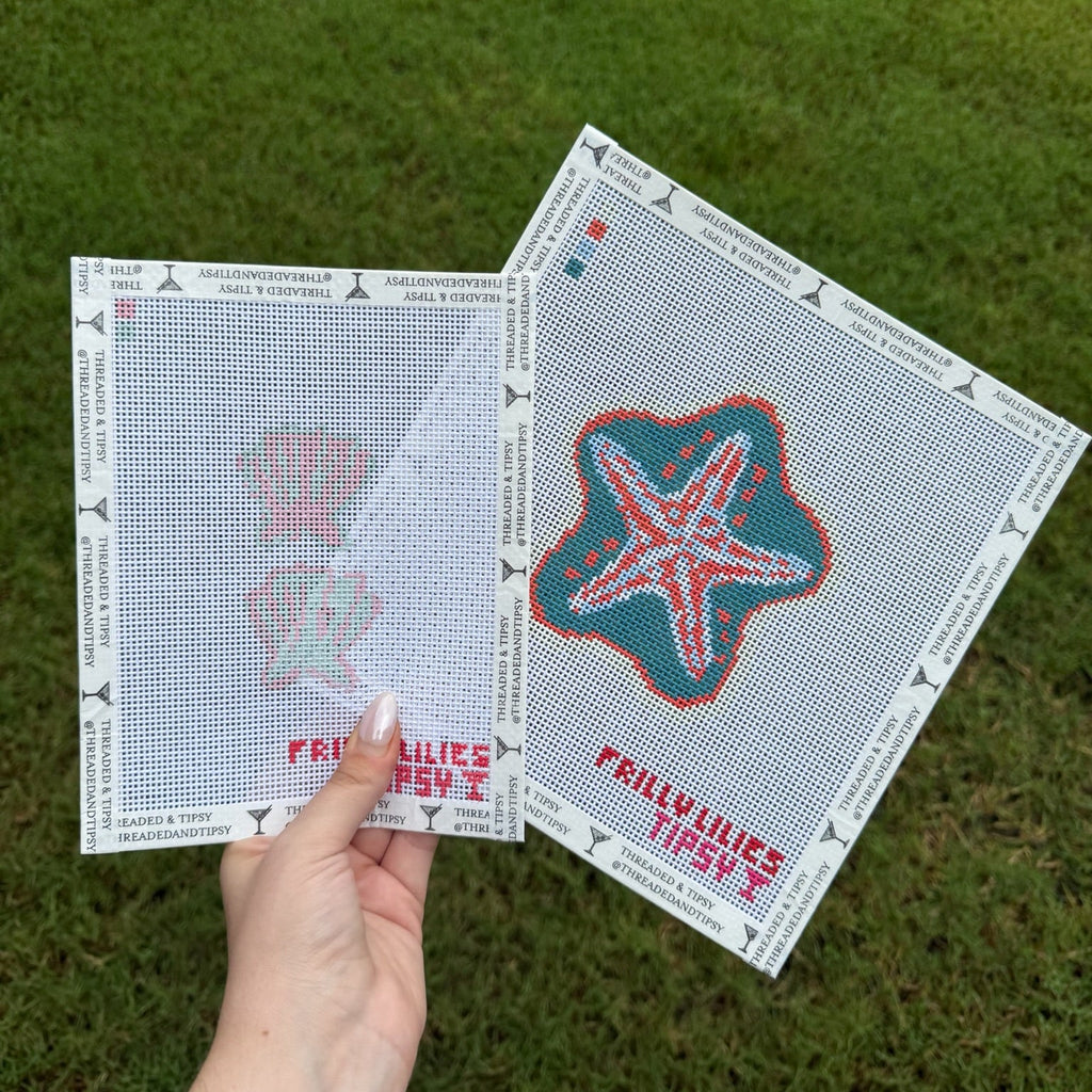 Frilly Lillies Starfish Needlepoint Canvas