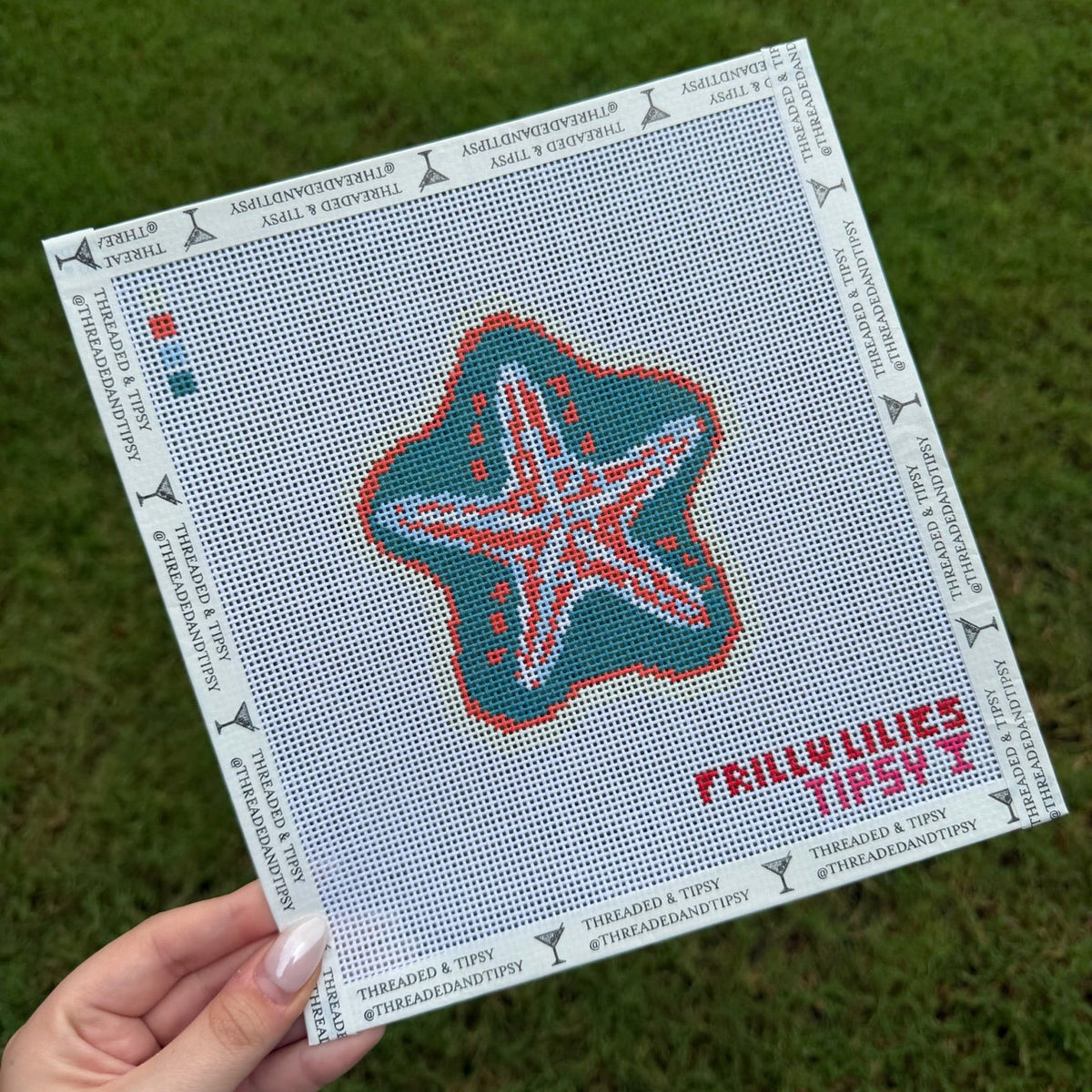 Frilly Lillies Starfish Needlepoint Canvas