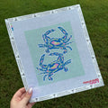 Frilly Lillies Twin Crabs Needlepoint Canvas