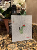 Green Boot & Whiskey Needlepoint Canvas