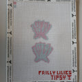 Frilly Lillies Double Shells Needlepoint Canvas