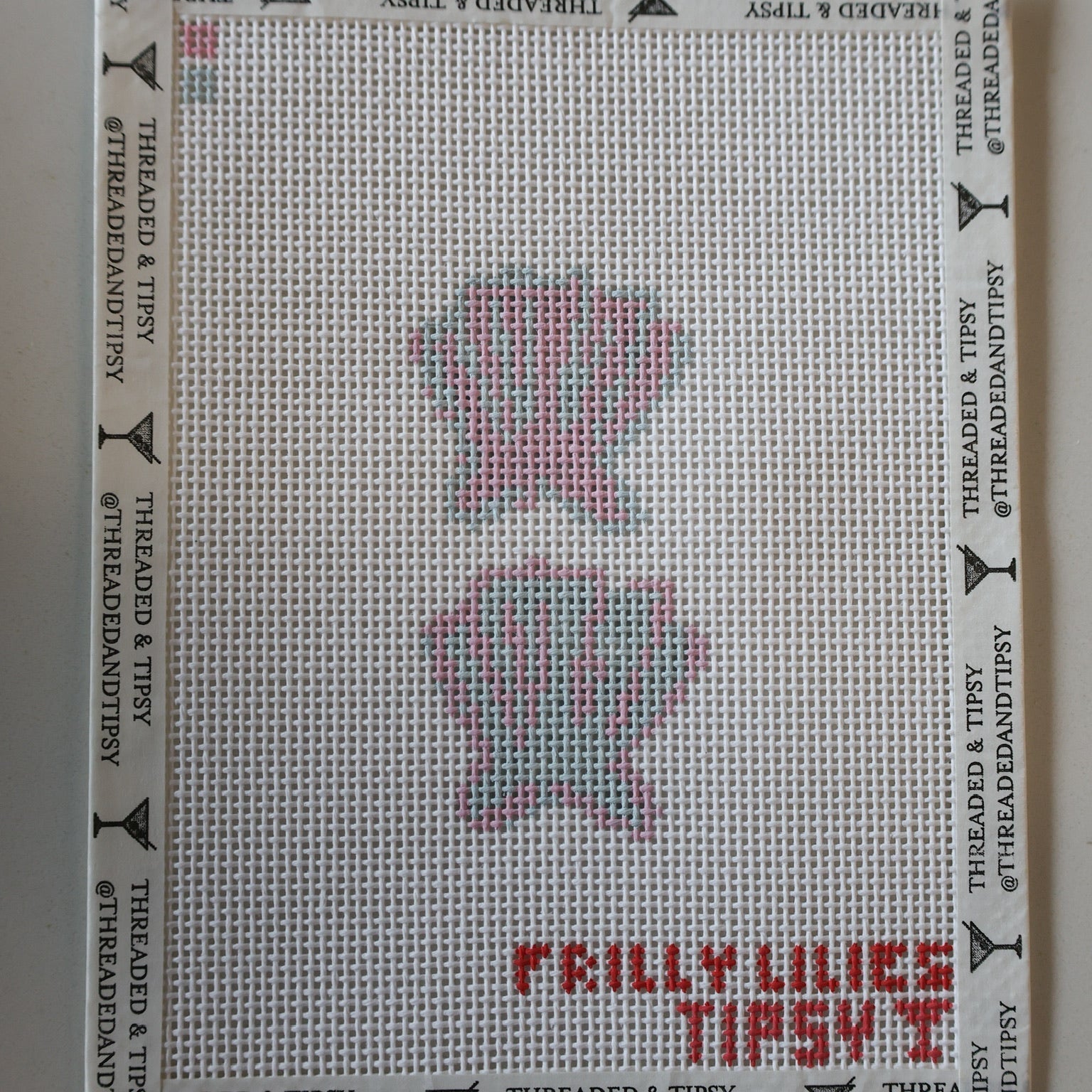Frilly Lillies Double Shells Needlepoint Canvas