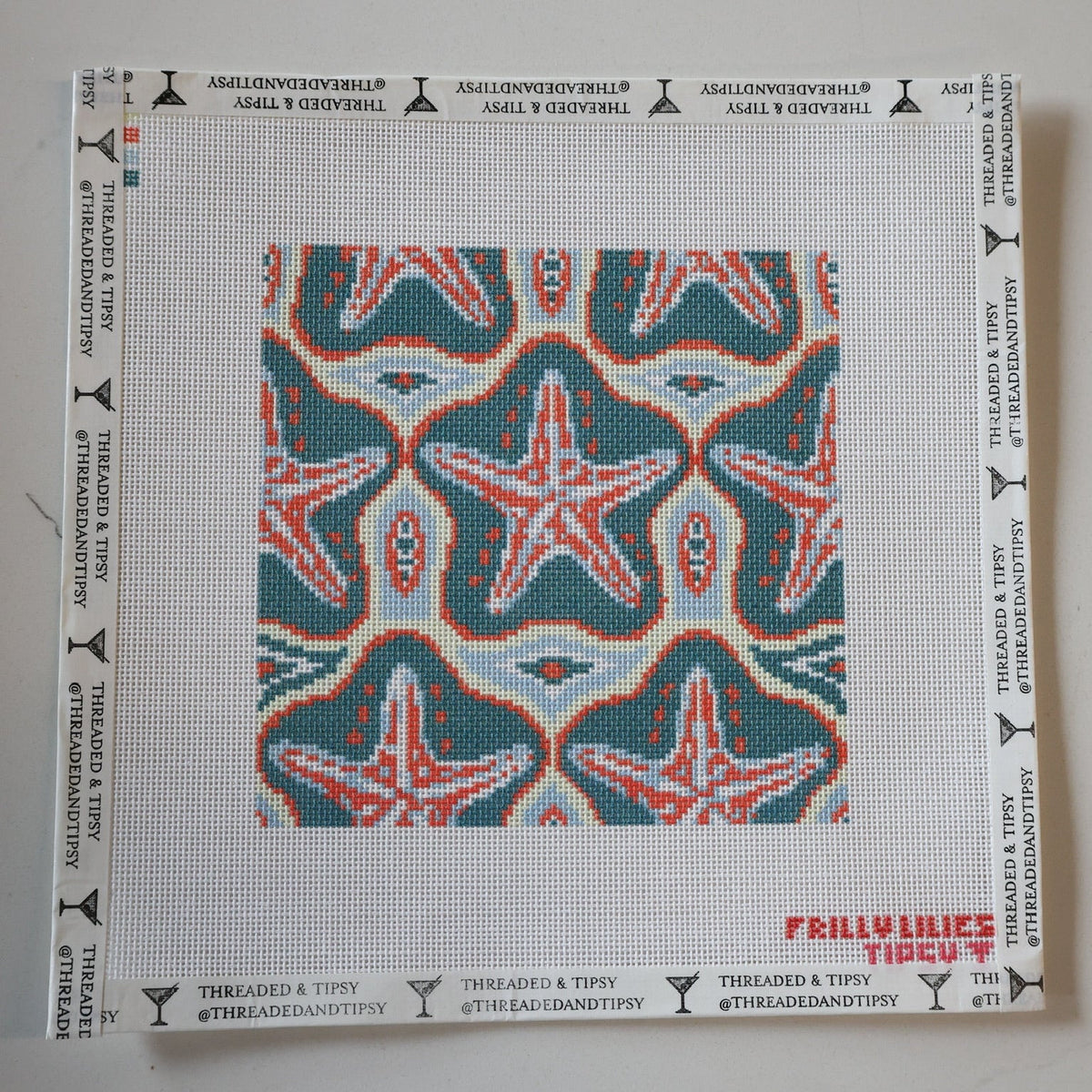 Frilly Lillies Starfish Pattern Needlepoint Canvas
