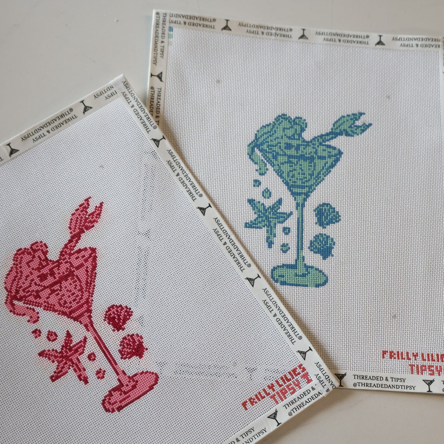 Frilly Lillies Blue Mermaid Needlepoint Canvas