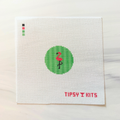Flamingo 2 inch round Needlepoint Canvas