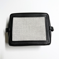 black stitchable needlepoint kit and pouch from Threaded & Tipsy