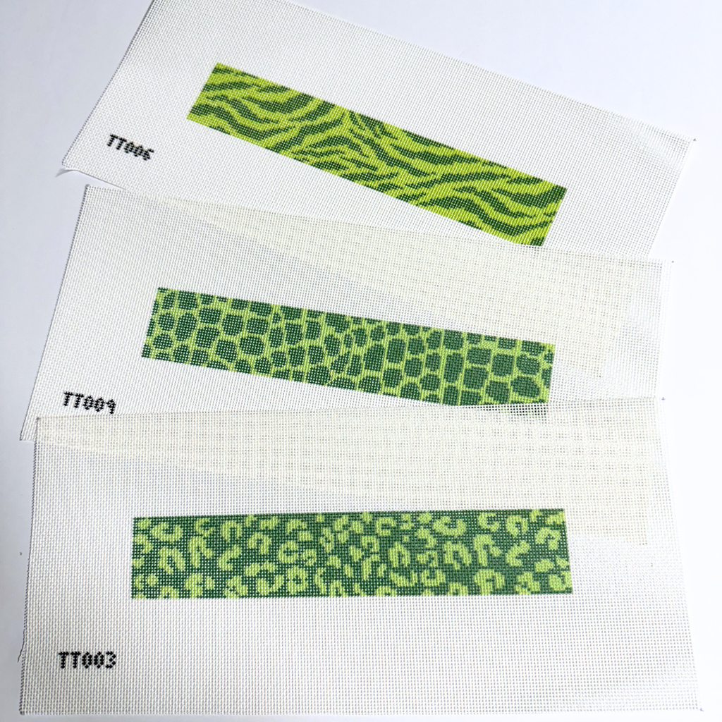 Green Cheetah Key Fob Needlepoint Canvas