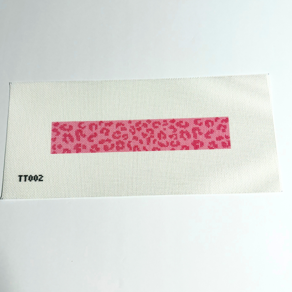 Pink Cheetah Key Fob Needlepoint Canvas