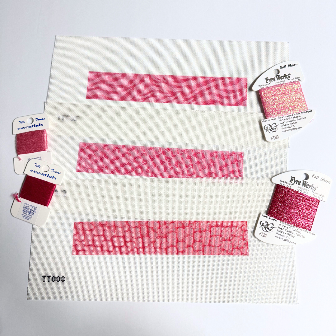 Pink Zebra Key Fob Needlepoint Canvas