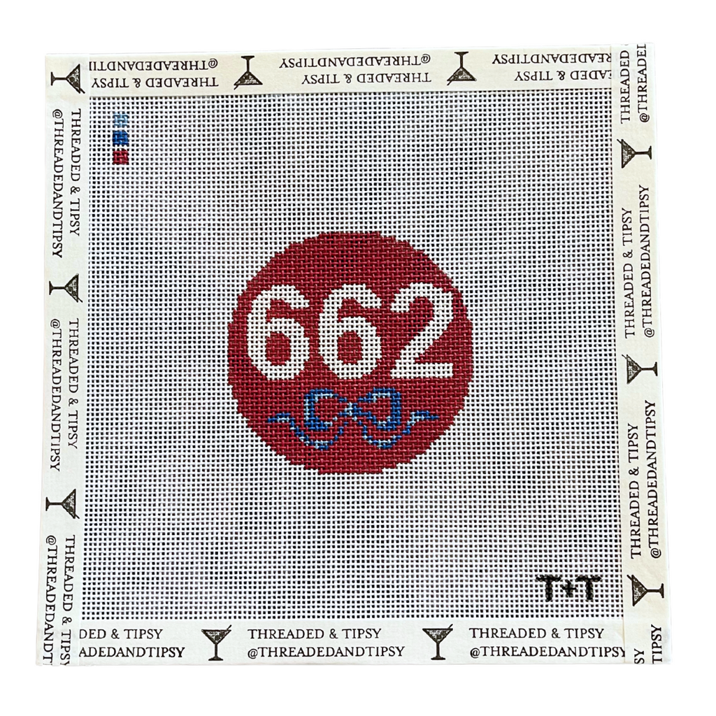 662 Ornament (Ole Miss Colors) Needlepoint Canvas