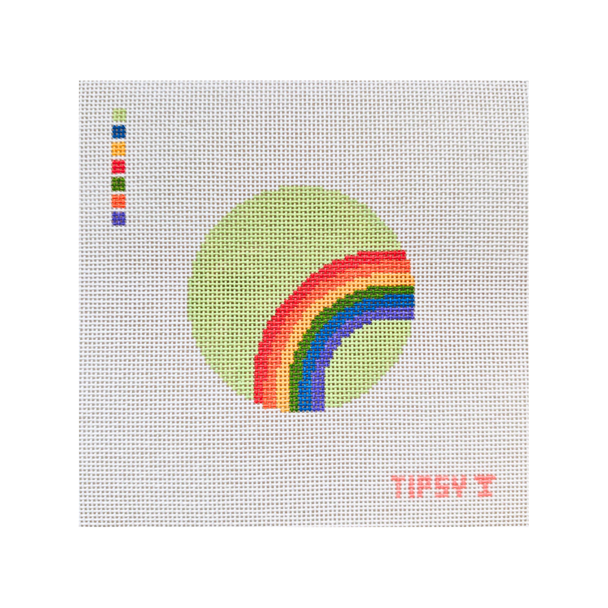 Rainbow Round Needlepoint Canvas