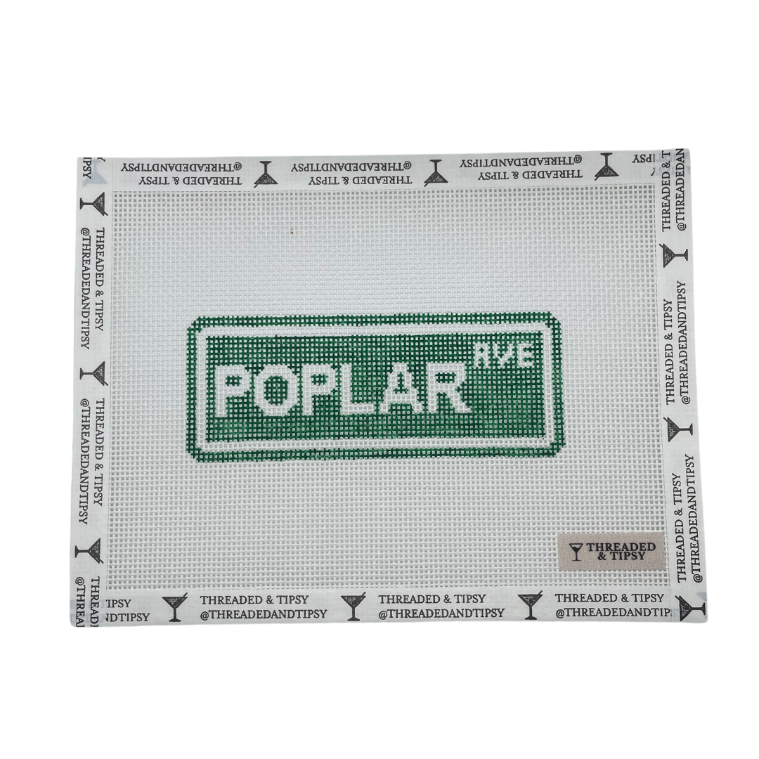 Poplar Ave Street Sign 13M  Needlepoint Canvas