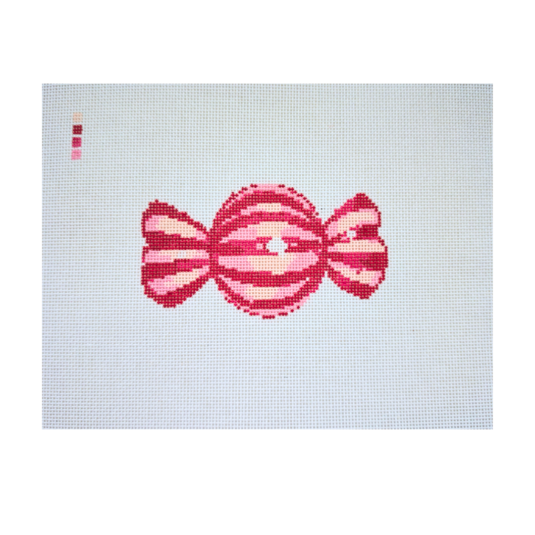 Pre-Order: Pink Wrapped Candy Needlepoint Canvas